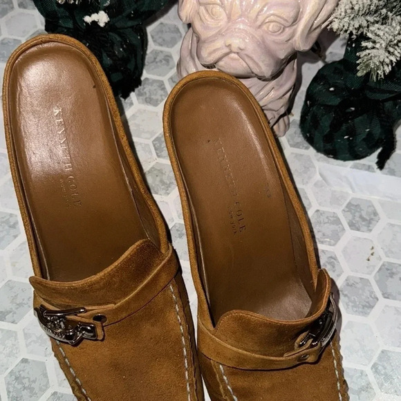 Kenneth Cole leather mule loafers, size 7 1/2 unique 2000s vintage. - Picture 7 of 10